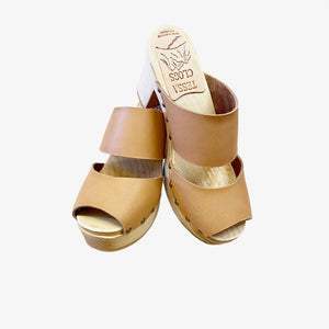 Ultimate High Two Strap Sandal in your choice of Featured Leather