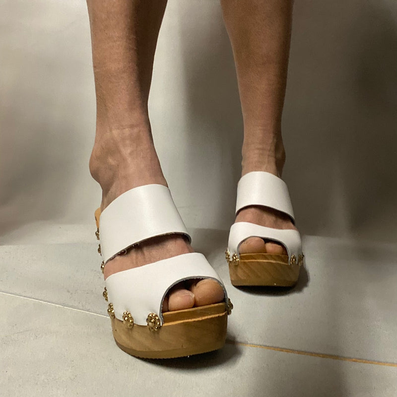 Ultimate High Chloe Sandal in White Leather - Size 38 Sample Sale 50% off