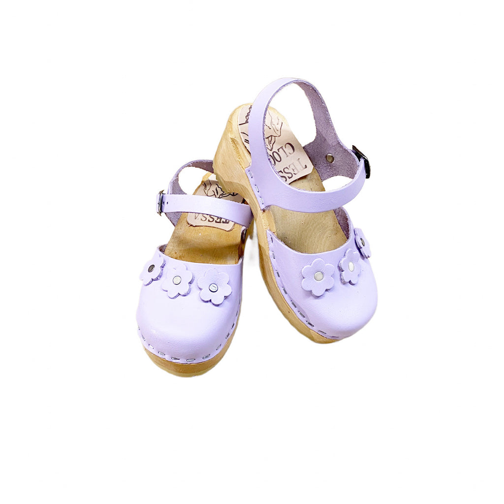 Children's Closed Toe Moa Flower Sandal in your choice of Featured Leather