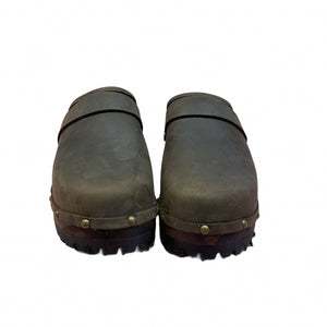 Mountain Clogs in Brown oil Tanned Leather with Decorative Nails
