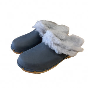 Traditional Heel Midnight Blue with Light Blue Shearling size 41 - Sample Sale 50 % 0ff