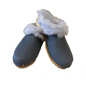 Traditional Heel Midnight Blue with Light Blue Shearling size 41 - Sample Sale 50 % 0ff