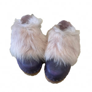 Mountain Sole Yura Dark Violet with Light Pink Tigrado Shearling size 38 -Second Quality Sample Sale 50% off