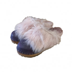 Mountain Sole Yura Dark Violet with Light Pink Tigrado Shearling size 38 -Second Quality Sample Sale 50% off
