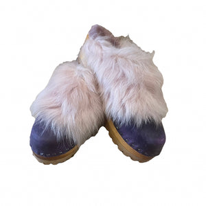 Mountain Sole Yura Dark Violet with Light Pink Tigrado Shearling size 38 -Second Quality Sample Sale 50% off