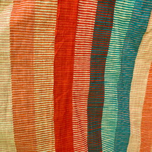Striped Cotton Pants Teal/Orange