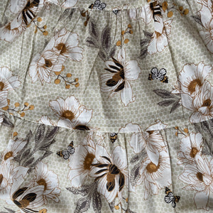 Knee Length Printed Skirt in Cream