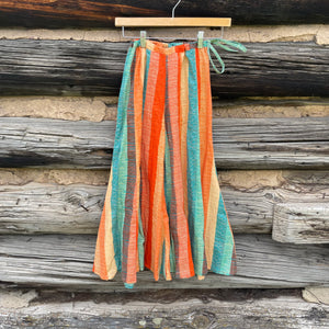 Striped Cotton Pants in Teal/Orange