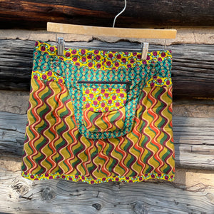 Reversible Cotton Wrap skirt in Mustard/Orange