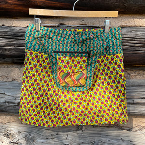 Reversible Cotton Wrap skirt in Mustard/Orange