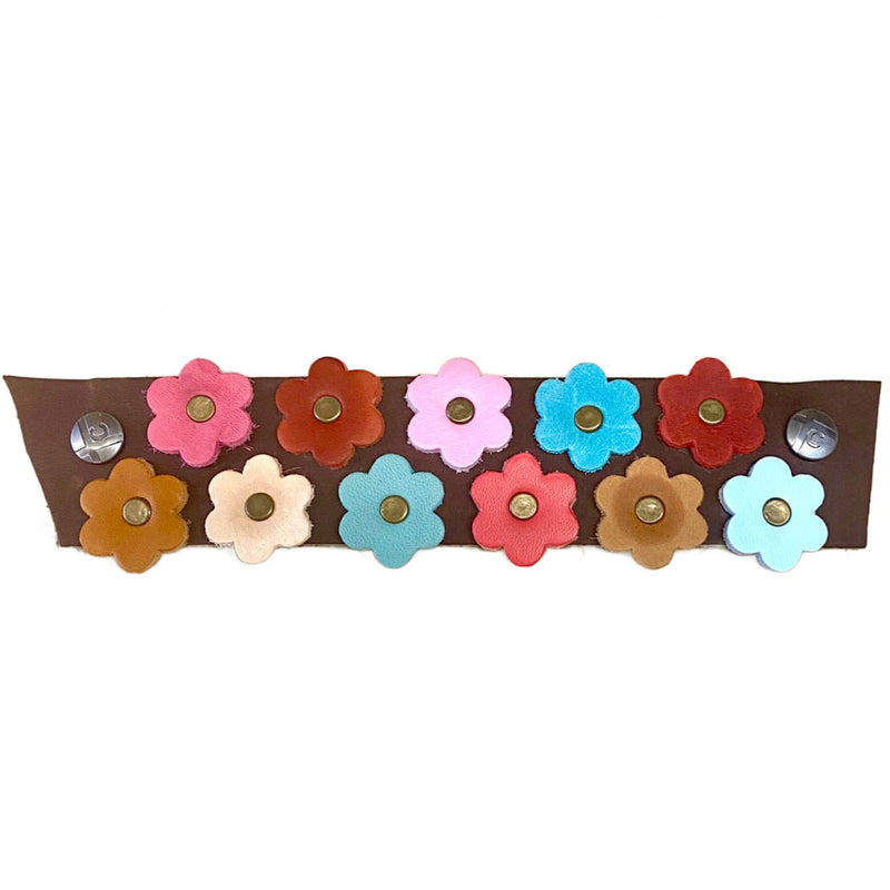 Linnea Flower Strap Colorful on Natural or Brown