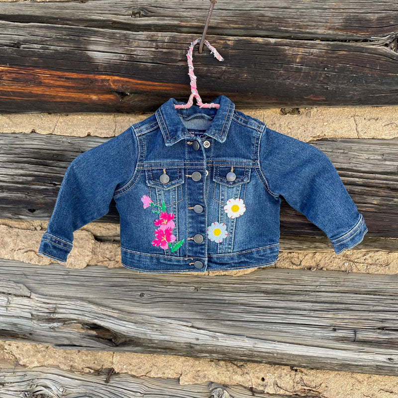 Tessa Kids Upcycled Denim Jacket size 6-9 months