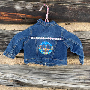 Tessa Kids "Hand Me Down" Upcycled Denim Jacket size 6-9 months