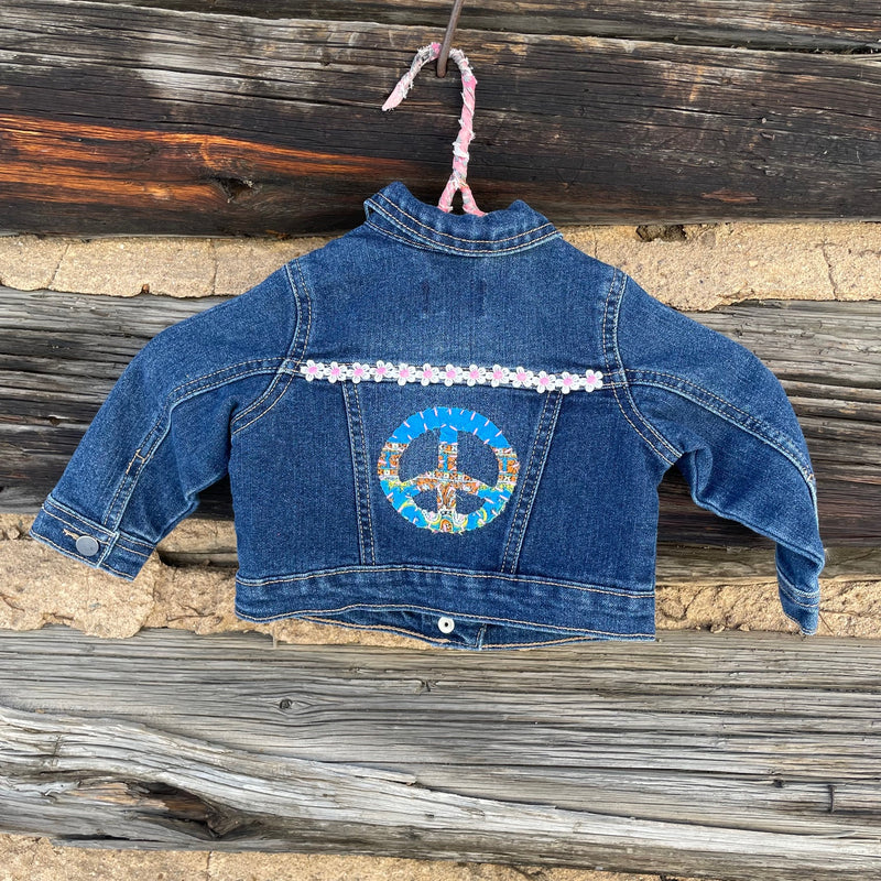 Tessa Kids "Hand Me Down" Upcycled Denim Jacket size 6-9 months