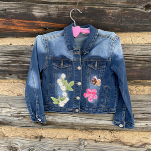 Tessa Kids "Hand Me Down" Upcycled Denim Jacket size 10