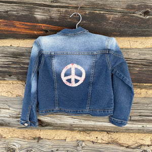 Tessa Kids "Hand Me Down" Upcycled Denim Jacket size 10