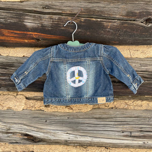 Tessa Kids "Hand Me Down" Upcycled Denim Jacket size 9-12 months