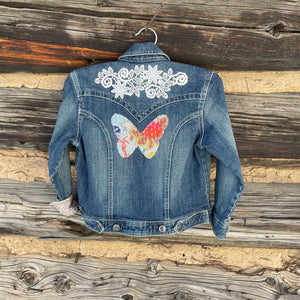 Tessa Kids Upcycled Denim Jacket size Kids S