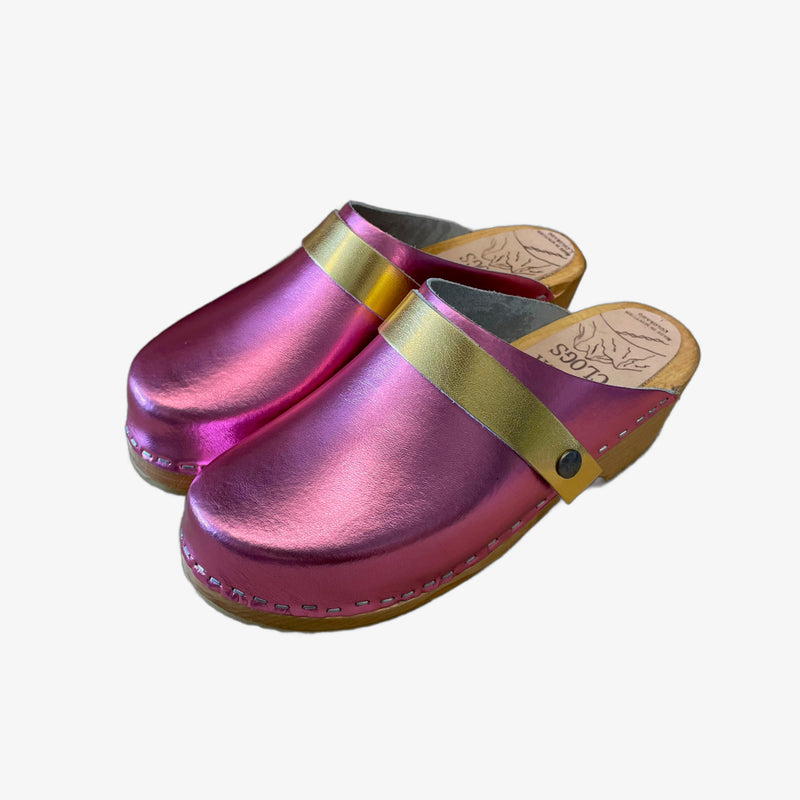 Pink Metallic Traditional Heel Snap Strap