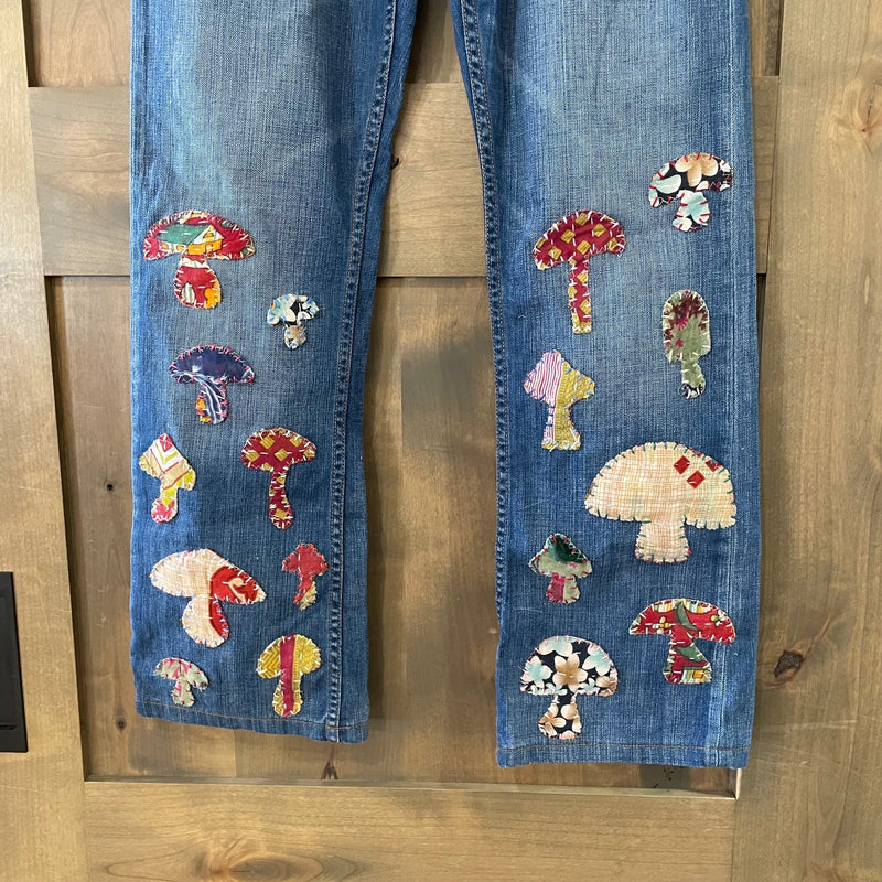 Upcycled Denim Mushroom Jeans