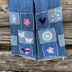 Patchwork Upcycled Denim Jeans