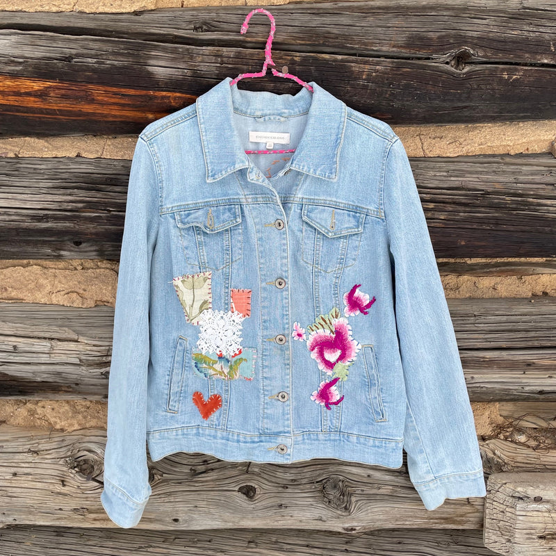 Upcycled Light Denim Jacket size 10