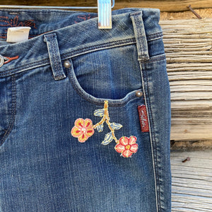 Tessa "Hand Me Downs"  Upcycled Jeans Silver size 31