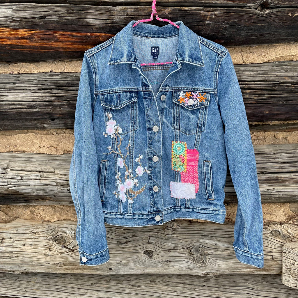 Upcycled Light Denim Jacket size 10