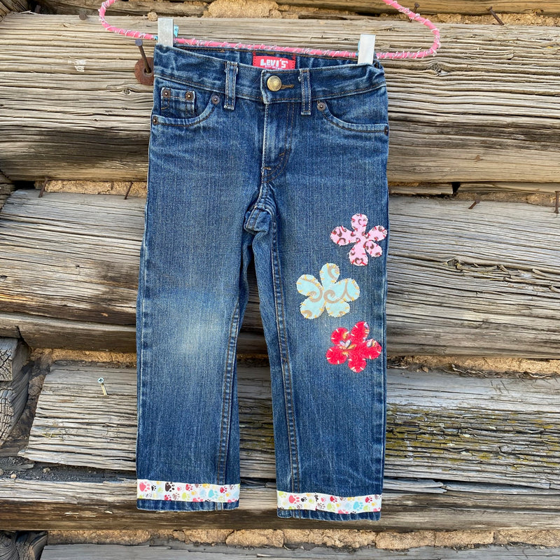 Tessa Kids "Hand Me Downs"  Upcycled Jeans Levi's size 3T