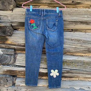 Tessa Kids "Hand Me Downs"  Upcycled Jeans Roxy size 8 year