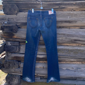 Tessa "Hand Me Downs"  Upcycled Jeans True Religion size 27 Sale 70% off