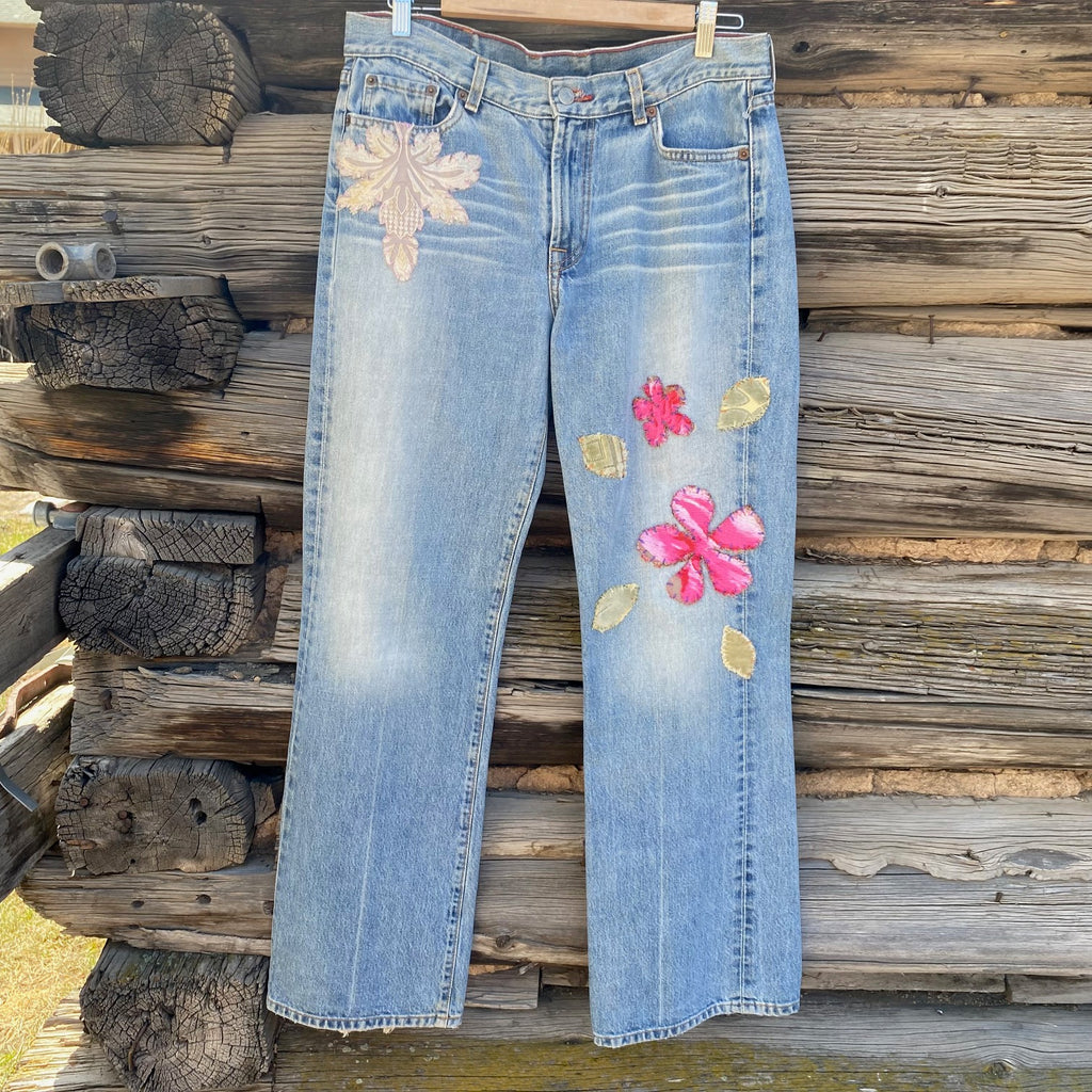 Tessa "Hand Me Downs"  Upcycled Jeans Lucky Brand size 32