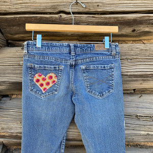 Tessa "Hand Me Downs"  Upcycled Jeans Aeropostale size 3/4 - Sale 50% off