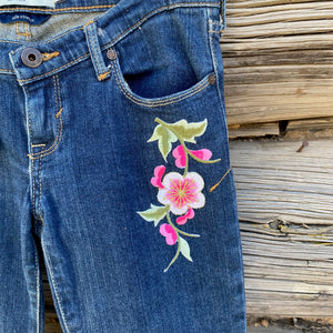Tessa Kids "Hand Me Downs"  Upcycled Jeans size 14