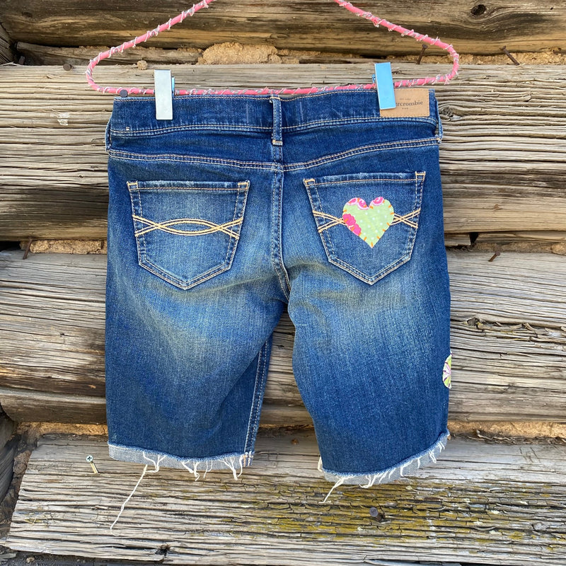 Tessa Kids "Hand Me Downs"  Upcycled Jeans Shorts size 14