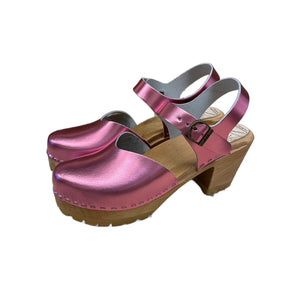 Metalic Leather High Heel Mountain Moa sandal