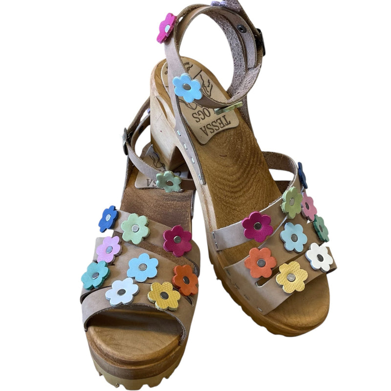 High Heel Mountain Flower Katherine Sandal