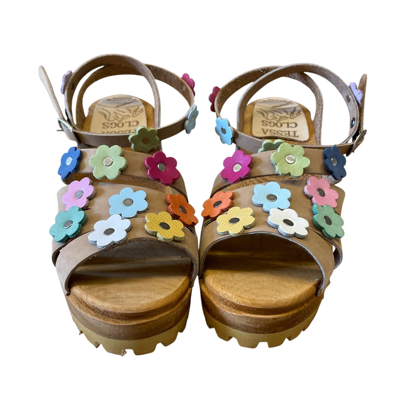 High Heel Mountain Flower Katherine Sandal