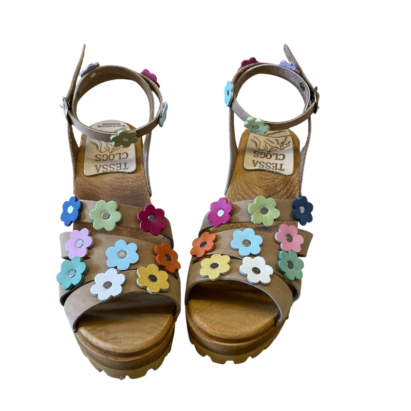 High Heel Mountain Flower Katherine Sandal