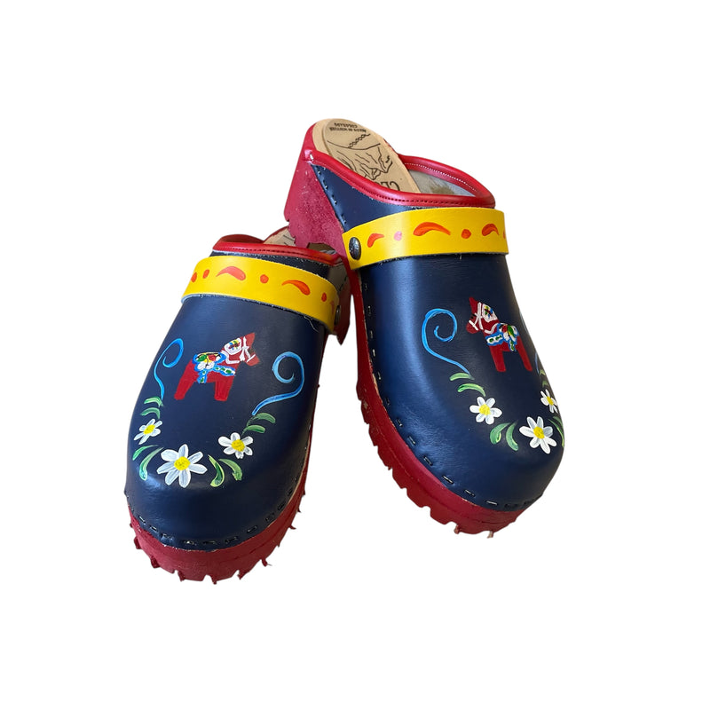 Mountain Sole Blue Dalahorse with Red Sole