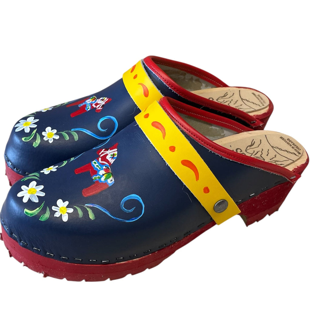 Mountain Sole Blue Dalahorse with Red Sole