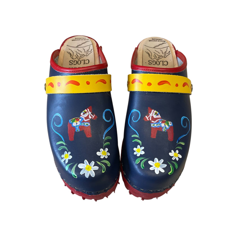 Mountain Sole Blue Dalahorse with Red Sole