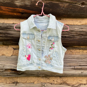 denim vest with patches
