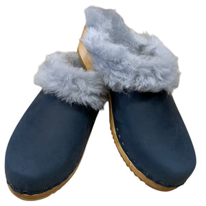 Midnight Blue Traditional Heel Shearling Clog
