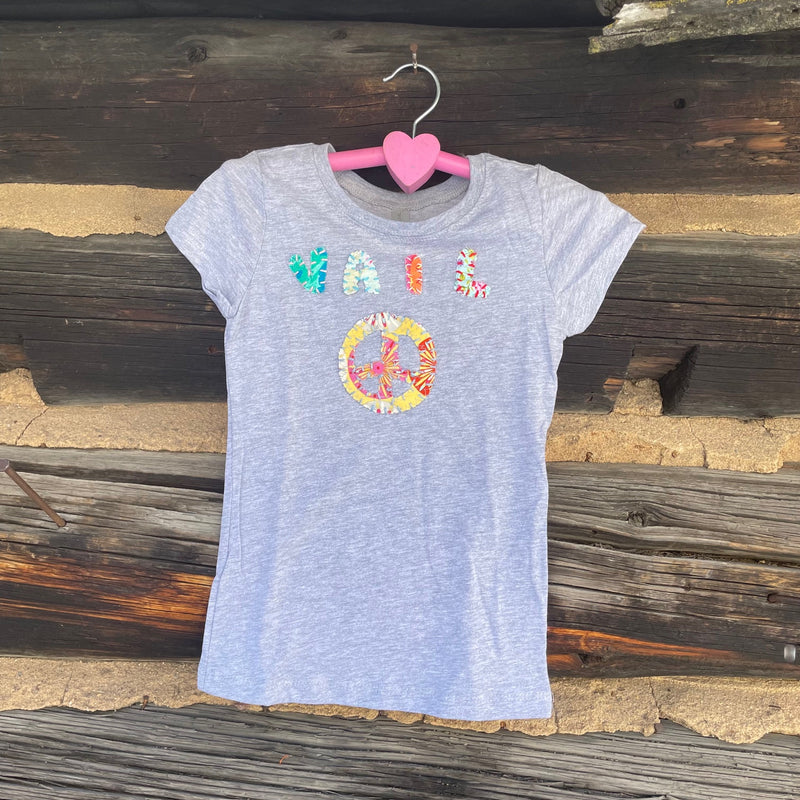 Kids Heather Gray Vail Peace Sign t-shirt size S