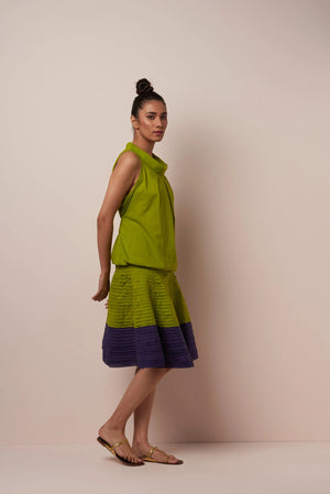 Asha Barcelona Skirt Green-Purple