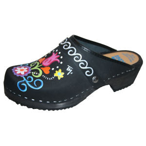 Hand painted clogs with interchangeable Straps