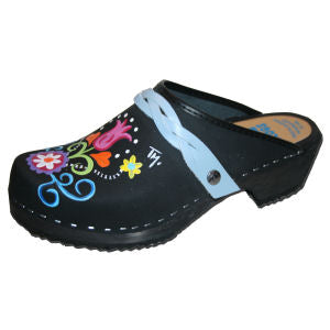 Hand Painted Clog with braided Strap