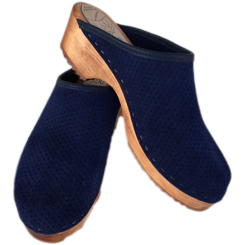 Navy online suede clogs