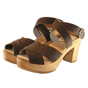 Ultimate High Heather Sandal in Brown Oil Tanned Leather